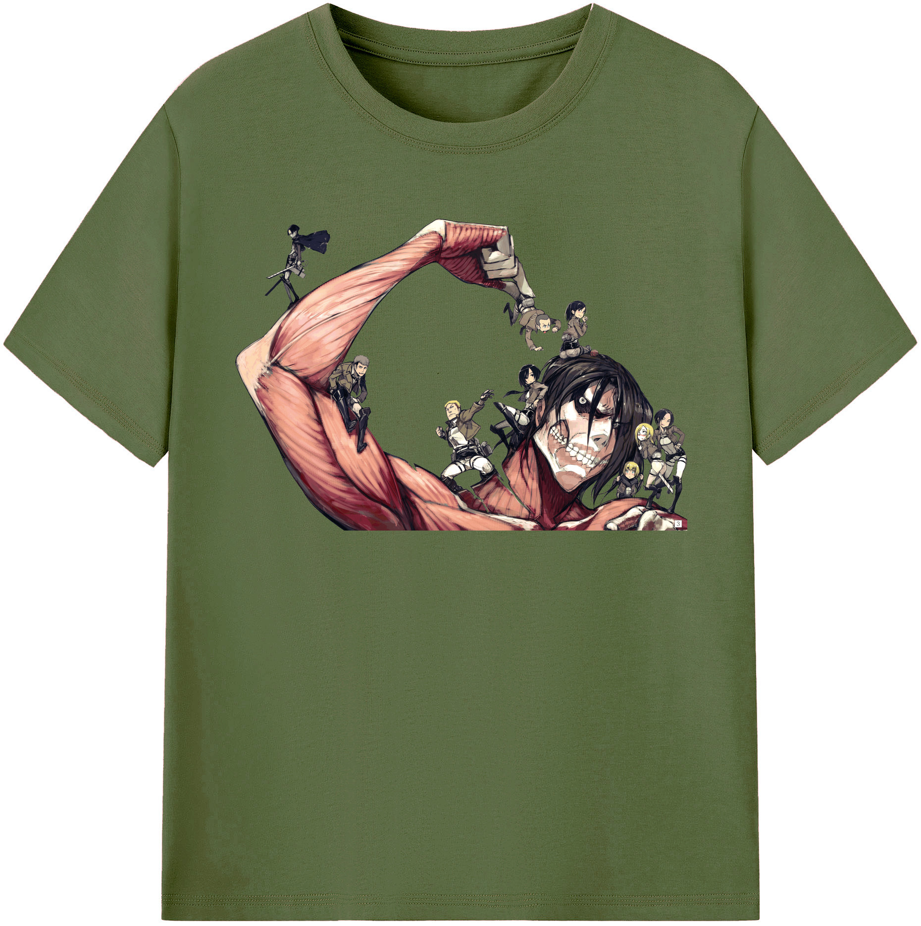 （画像用） 進撃の巨人 Attack on Titan 綿100％半袖Tシャツ（フロントプリント）